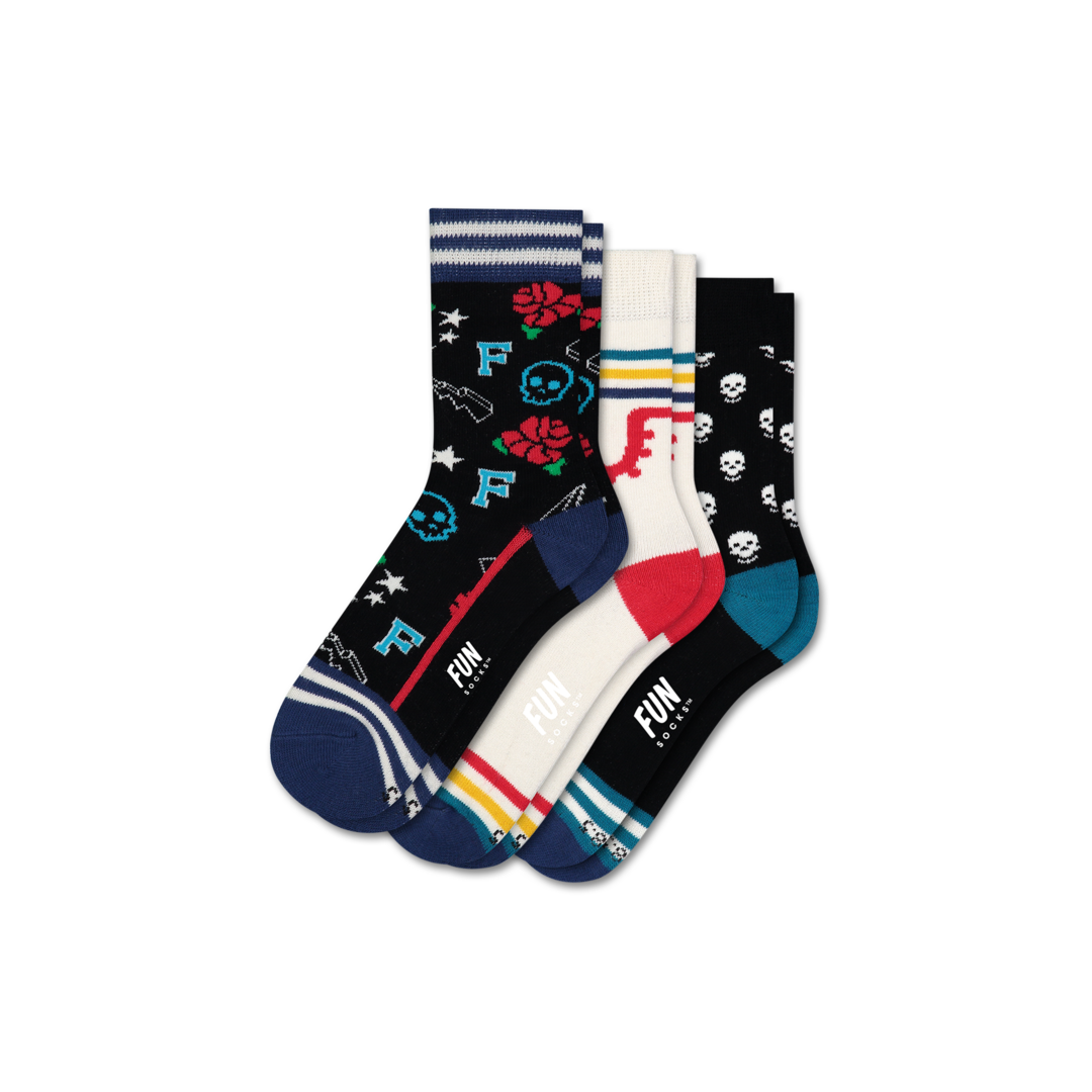 Girls' Rock & Roll 3 Pack - Fun Socks