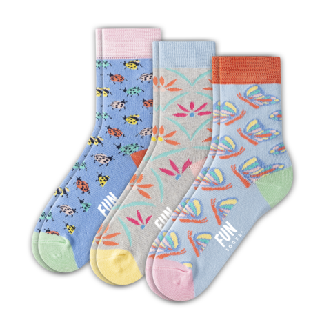Kid's Butterfly Crew Crew 3 Pack